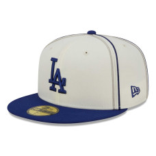 Adult Men's Los Angeles Dodgers New Era Chrome Sutash 59FIFTY Fitted Hat - Cream/Royal