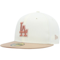 Adult Men's Los Angeles Dodgers New Era Chrome Camel Rust Undervisor 59FIFTY Fitted Hat - Cream