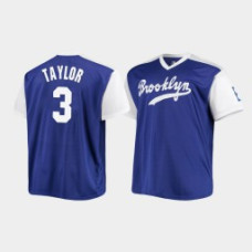 Los Angeles Dodgers #3 Chris Taylor Replica Cooperstown Collection Men's Jersey - Royal White