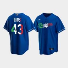 #43 Edwin Rios Los Angeles Dodgers Men's Replica Mexican Heritage Night Jersey - Royal