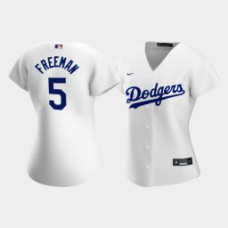 Women's #5 Freddie Freeman Los Angeles Dodgers Home Replica Jersey - White
