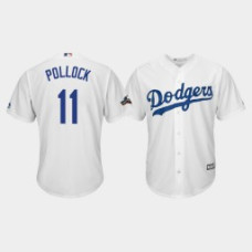 Los Angeles Dodgers Men's #11 A.J. Pollock 2019 Postseason White Official Home Cool Base Jersey