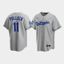 Men's Los Angeles Dodgers A.J. Pollock Gray 2020 World Series Champions Road Replica Jersey