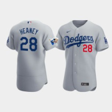 Men's Los Angeles Dodgers Andrew Heaney Gray Alternate Authentic Jersey - Jackie Robinson 75th Anniversary
