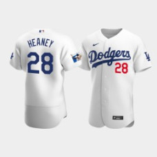 Men's Los Angeles Dodgers Andrew Heaney White Home Authentic Jersey - Jackie Robinson 75th Anniversary