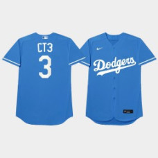 Men's Los Angeles Dodgers #3 Chris Taylor 2021 MLB Players Weekend Nickname Blue Jersey