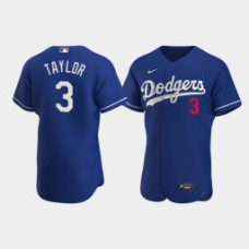 Men's Los Angeles Dodgers #3 Chris Taylor Royal Authentic 2020 Alternate Jersey