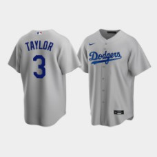 Men's Los Angeles Dodgers #3 Chris Taylor Gray Replica Nike Alternate Jersey