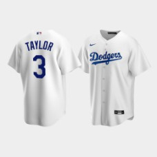 Men's Los Angeles Dodgers #3 Chris Taylor White Replica Nike Home Jersey