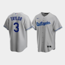 Men's Los Angeles Dodgers #3 Chris Taylor Gray Replica Nike Road Jersey