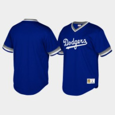 Los Angeles Dodgers Cooperstown Collection Mesh Wordmark V-Neck Royal Mitchell & Ness Jersey Men's
