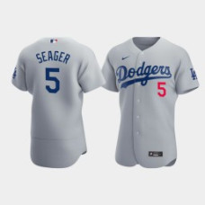 Men's Los Angeles Dodgers #5 Corey Seager Gray Authentic 2020 Alternate Jersey