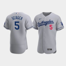 Men's Los Angeles Dodgers #5 Corey Seager Gray Authentic 2020 Road Jersey