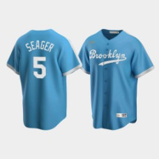 Men's Los Angeles Dodgers Corey Seager #5 Light Blue Cooperstown Collection Alternate Jersey