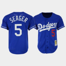 Men's Los Angeles Dodgers #5 Corey Seager Royal Cooperstown Collection Mesh Batting Practice Jersey