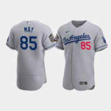 Men's Los Angeles Dodgers Dustin May Gray 2020 World Series Road Authentic Jersey