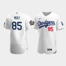 Men's Los Angeles Dodgers #85 Dustin May White 2020 World Series Nike Authentic Jersey