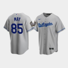 Men's Los Angeles Dodgers #85 Dustin May Gray 2020 World Series Nike Replica Road Jersey