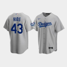 Men's Los Angeles Dodgers Edwin Rios Gray 2020 World Series Champions Alternate Replica Jersey