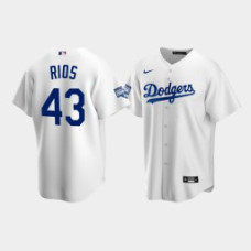 Men's Los Angeles Dodgers Edwin Rios White 2020 World Series Champions Home Replica Jersey