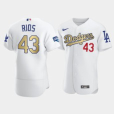 Men's Los Angeles Dodgers Edwin Rios White 2021 Gold Program Authentic Patch Jersey