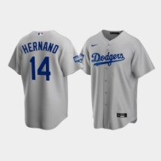 Men's Los Angeles Dodgers Enrique Hernandez Gray 2020 World Series Champions Alternate Replica Jersey