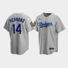 Men's Los Angeles Dodgers Enrique Hernandez Gray 2020 World Series Alternate Replica Jersey