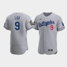 Men's Los Angeles Dodgers Gavin Lux Gray 2020 World Series Road Authentic Jersey