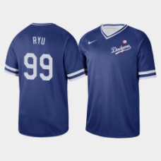 Men's Los Angeles Dodgers Hyun-Jin Ryu #99 Royal Cooperstown Collection V-Neck Legend Jersey