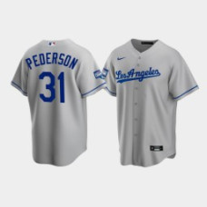 Men's Los Angeles Dodgers Joc Pederson Gray 2020 World Series Champions Road Replica Jersey