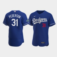 Men's Los Angeles Dodgers Joc Pederson Royal Authentic Patch 2020 Alternate Jersey