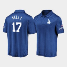 Men's Los Angeles Dodgers Joe Kelly Royal Iconic Primary Logo Striated Polo