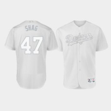 Men's Los Angeles Dodgers Authentic #47 JT Chargois 2019 Players' Weekend White Shag Jersey
