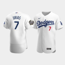 Men's Los Angeles Dodgers #7 Julio Urias White 2020 World Series Nike Authentic Jersey