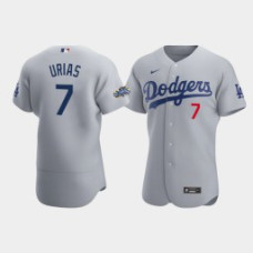Men's Los Angeles Dodgers #7 Julio Urias Gray Authentic Patch 2020 Alternate Jersey