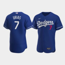 Men's Los Angeles Dodgers #7 Julio Urias Royal Authentic 2020 Alternate Jersey