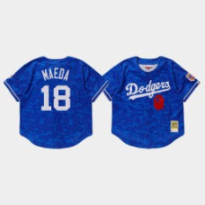 Men's Los Angeles Dodgers Kenta Maeda #18 Blue BAPE x Mitchell & Ness Jersey