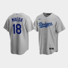 Men's Los Angeles Dodgers #18 Kenta Maeda Gray Replica Nike Alternate Jersey