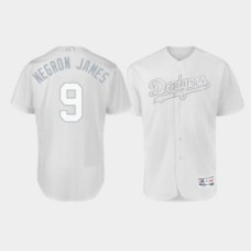 Men's Los Angeles Dodgers Authentic #9 Kristopher Negron 2019 Players' Weekend White Negron James Jersey