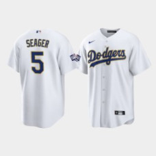 Corey Seager Los Angeles Dodgers White 2021 Gold Program Replica Jersey