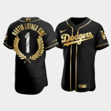 Martin Luther King Los Angeles Dodgers Black Golden Edition Jersey