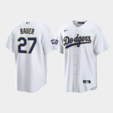 Trevor Bauer Los Angeles Dodgers White 2021 Gold Program Replica Jersey