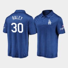 Men's Los Angeles Dodgers Luke Raley Royal Iconic Primary Logo Striated Polo