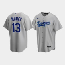 Men's Los Angeles Dodgers #13 Max Muncy Gray Replica Nike Alternate Jersey