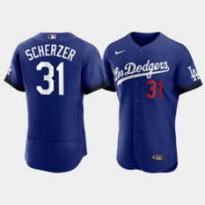 Los Angeles Dodgers Max Scherzer Royal 2021 City Connect Authentic Jersey