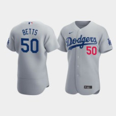 Men's Los Angeles Dodgers #50 Mookie Betts Gray Authentic 2020 Alternate Jersey