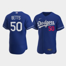 Men's Los Angeles Dodgers #50 Mookie Betts Royal Authentic Nike 2020 Alternate Jersey