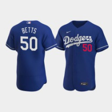 Men's Los Angeles Dodgers #50 Mookie Betts Royal Authentic 2020 Alternate Jersey