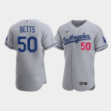 Men's Los Angeles Dodgers #50 Mookie Betts Gray Authentic Nike 2020 Away Jersey
