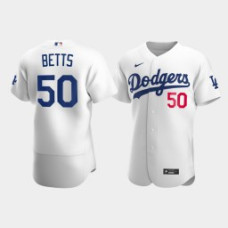 Men's Los Angeles Dodgers #50 Mookie Betts White Authentic Nike 2020 Home Jersey